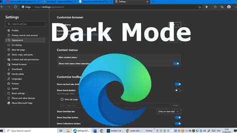 How To Enable Dark Mode In Microsoft Edge Youtube
