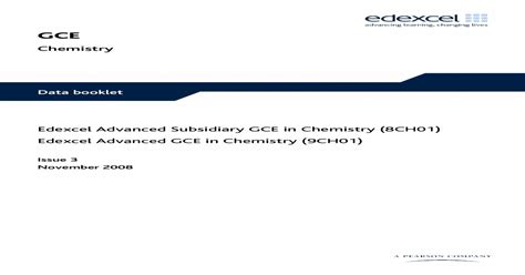 Revision notes, questions organised by topic, past papers, mark schemes. chemistry edexcel data booklet for A2 - PDF Document