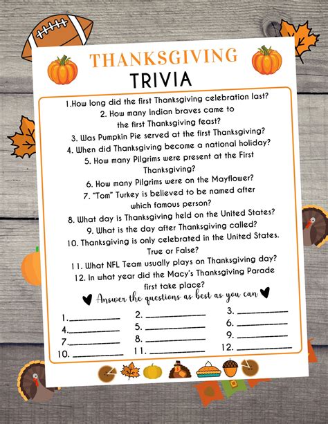 Thanksgiving Trivia Game Bundle Thanksgiving Printable Etsy