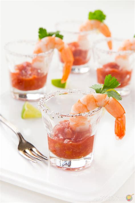 Every shrimp cocktail in the world should be like this one with clamato. Shrimp Cocktail Shooters | Cooking on the Front Burner