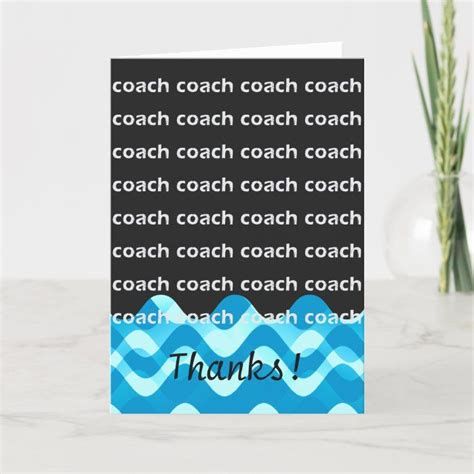Swim Coach Or Dive Coach Thanks Thank You Card Zazzle Swim Coach Swim Ts Thank You Cards