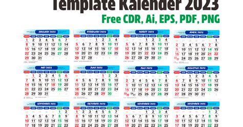 Template Kalender 2023 Vector Format Cdr Ai Eps Png Hd Gudril Logo