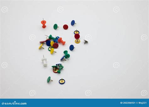 Colored Pins On A White Background Stock Image Image Of Organ