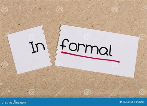 Sign With Word Informal Turned Into Formal Stock Photo Image 49756451