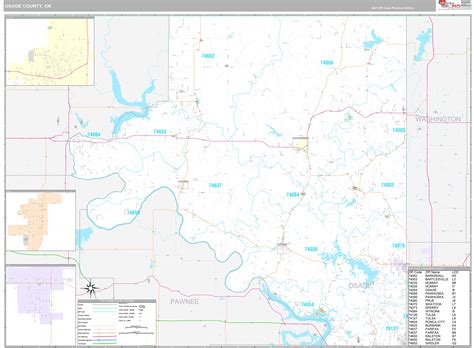 Osage County Ok Wall Map Premium Style By Marketmaps Mapsales