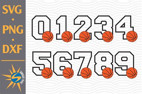 Basketball Numbers Svg Png Dxf Digital Files Include 752354 Cut
