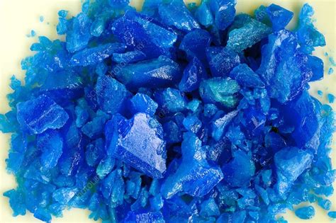 Hydrated Copper Sulphate Crystals Stock Image C0019285 Science