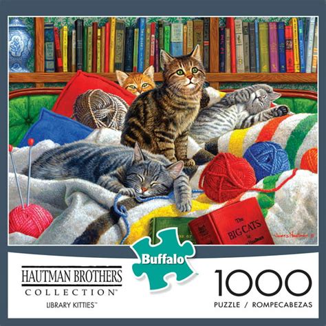 Buffalo Games Hautman Brothers Library Kitties 1000 Pieces Jigsaw