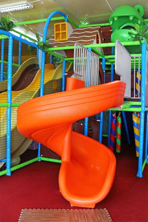 Slides At A Playground Stock Photo Image Of Enjoy Plastic 180101052