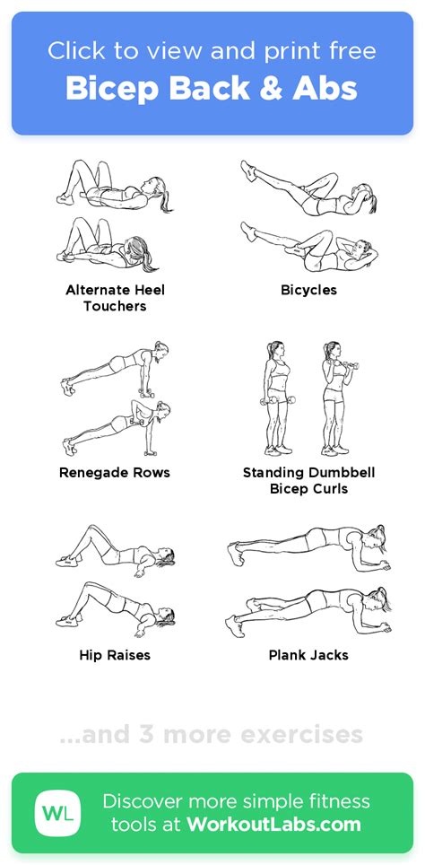 Bicep Back And Abs Click To View And Print This Illustrated Exercise