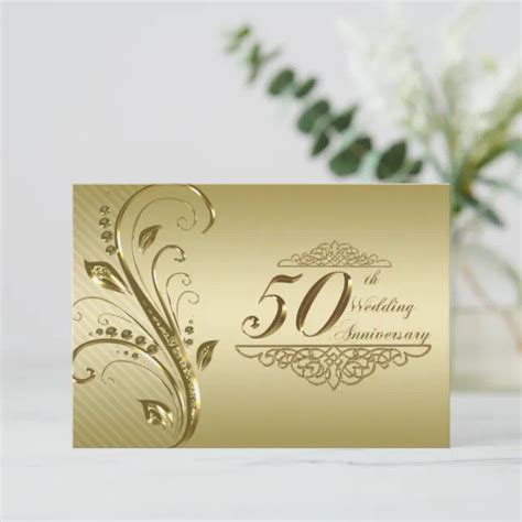 50th Golden Wedding Anniversary Rsvp Card Zazzle