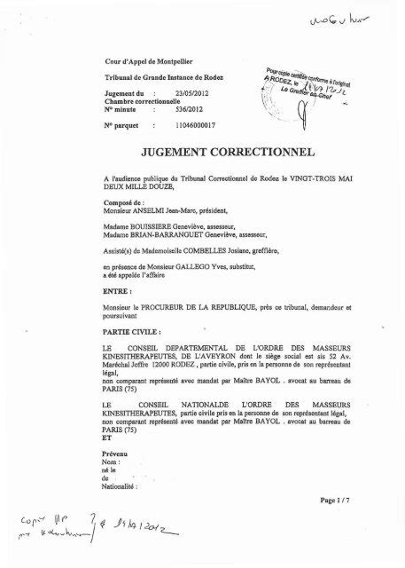 PDF JUGEMENT CORRECTIONNEL PDF Télécharger Download