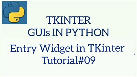 Entry Widget In Tkinter Tkinter Guis In Python Tutorial09 Youtube