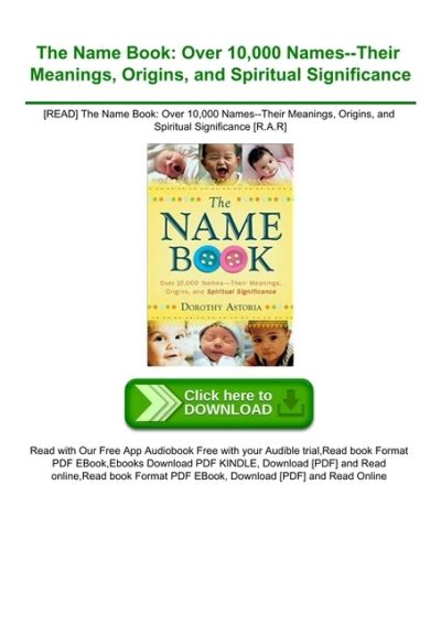 Read The Name Book Over 10 000 Names Their Meanings Origins And