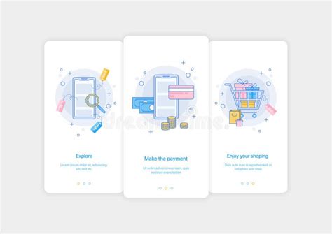 Mobile App Intro Screens Vector Onboarding Illustration Flat Design