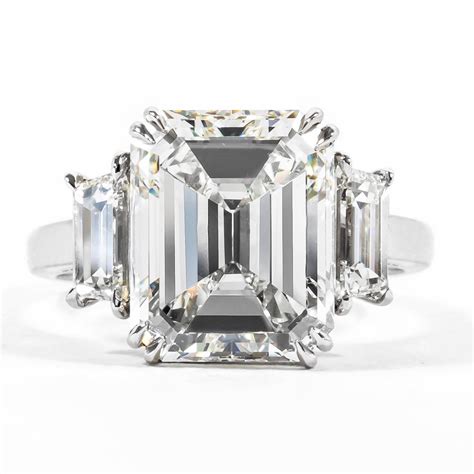Incredible 7 Carat Gia Certified Emerald Cut Diamond Platinum Ring At