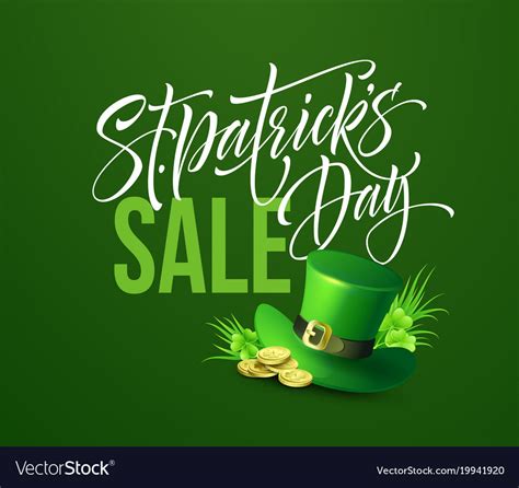 Saint Patricks Day Sale Poster Lettering Banner Vector Image