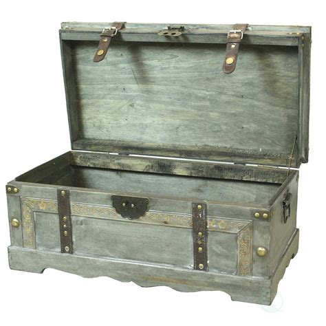 Keep your home organized and tidy with an addition of a storage trunk from. Rustic Large Wooden Storage Trunk Bedroom Living Room Gray ...