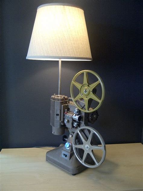 Home Theater Decor Movie Projector Table Lamp By Lightandtimeart 350 00 Upcycled Pinterest