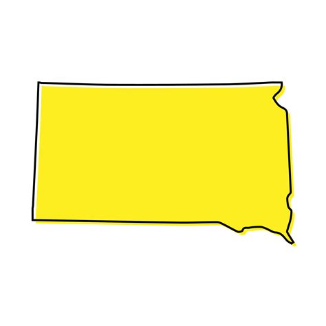 Simple Outline Map Of South Dakota Is A State Of United States