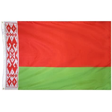 The flag does not differ significantly from the flag of the byelorussian ssr, other than the removal of the hammer and sickle. Belarus Flag 5 x 8ft. Outdoor Flag
