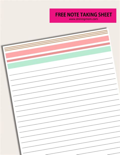 This note taking template has five boxes without labels. Happy Freebie Monday: Note Taking Sheets!