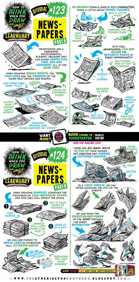 How To Draw Newspapers Tutorial By Studioblinktwice Drawing Lessons