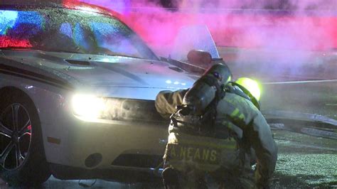 Car Bursts Into Flames After Slamming Into Barrier At Over 100 Mph Woai