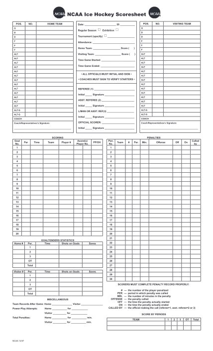 12 Hockey Score Sheet Pdf Free To Edit Download And Print Cocodoc