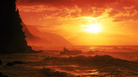 Horizon, hawaii, maui, makena beach, coastal and oceanic landforms. 68+ Hawaii Sunset Wallpaper on WallpaperSafari