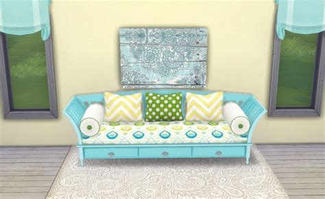 Shinokcrs Daybed And Pillows Recolors Sims 4 Living Room