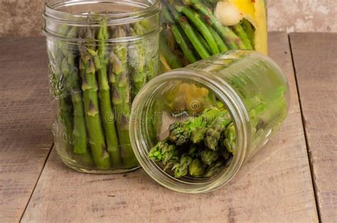 Jars Of Asparagus Being Canned Stock Photo Image Of Food Vegetable