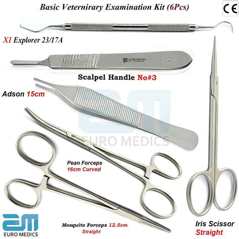 General Surgery Dissecting Dissection Kit Veterinary Anatomy Tools Explorer Pean Ebay