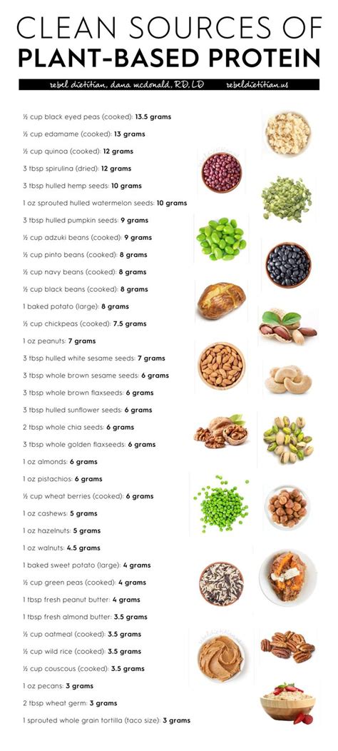 Plant Based Protein Foods Chart Kimberly Recipe