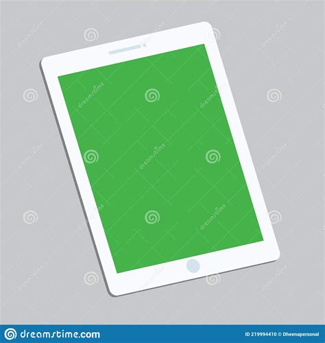 Tablet On A Gray Background With Green Screen 3d Digital Tablet