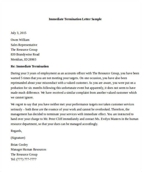 Write this type of letter to notify a client that you are terminating your work with their company. FREE 29+ Termination Letter Templates in PDF | MS Word