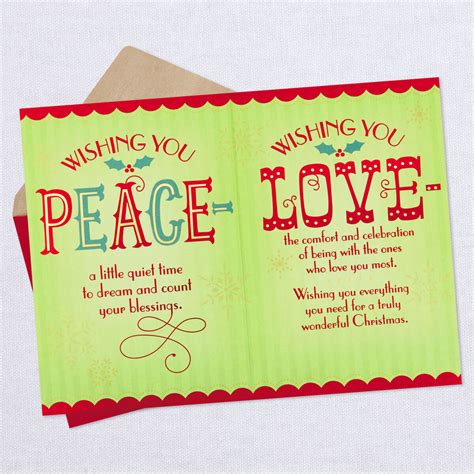 Joy Peace And Love Christmas Card Greeting Cards Hallmark