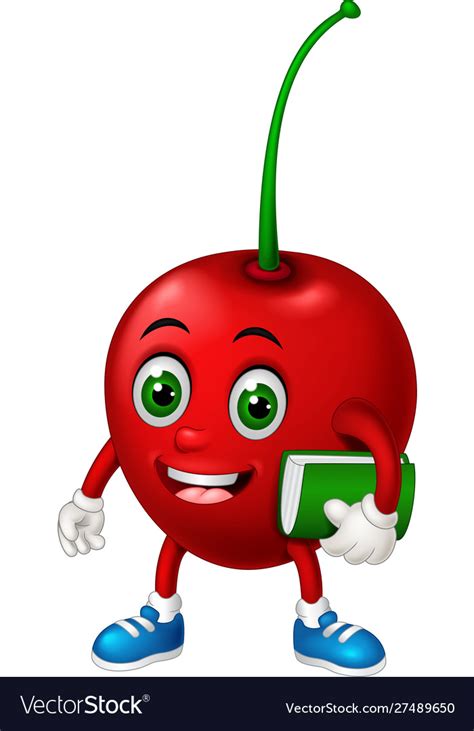 Funny Red Cherry Cartoon Royalty Free Vector Image