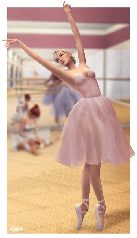 🌴 — 「 Ballerina 」 Cheveux Sims Sims 4 Contenu Personnalisé Sims