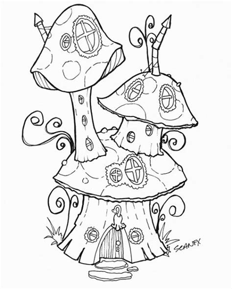 More images for fairy mushroom house coloring page » Free Fairy House Download | Fairy coloring pages, Fairy ...