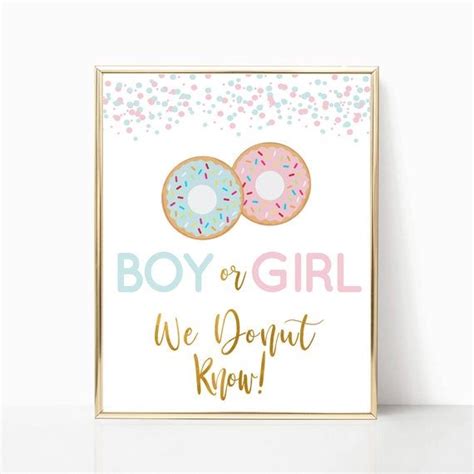 donut gender reveal instant download 8x10 etsy gender reveal decorations gender reveal