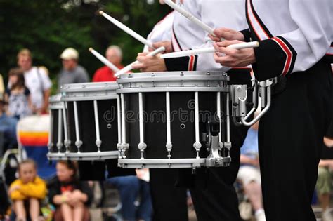 Drummers Playing Snare Drums In Parade Stock Image Image Of People