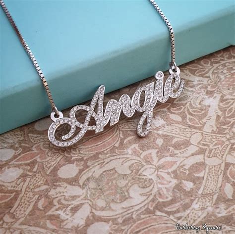 Diamond Name Jewelry Angie Stylepave Name Etsy