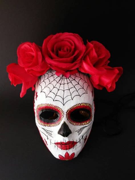 Halloween Catrina Masquerade Mask Paper Mache Skull Woman Carnival