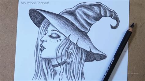 How To Draw A Witch Girl Step By Step Pencil Drawing YouTube