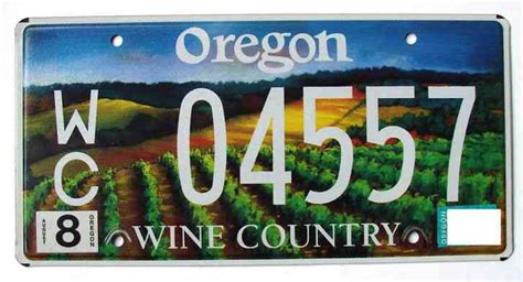 Oregon Wine Country Specialty License Plate 04557
