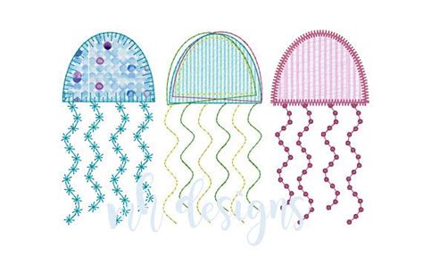 * for bernina embroidery machines also available version 4 and version. Jellyfish 5x7 embroidery design Jellyfish applique ...