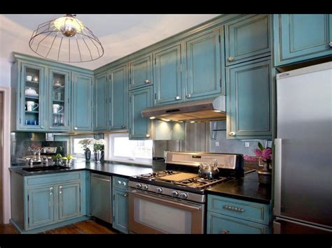 Pin By Pinner On Kitchen Ideas Turquoise Kitchen Cabinets Distressed