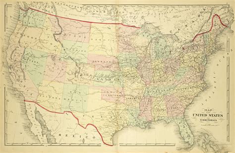 1876 Map Of The United States Color Digital Art By Toby Mcguire Pixels