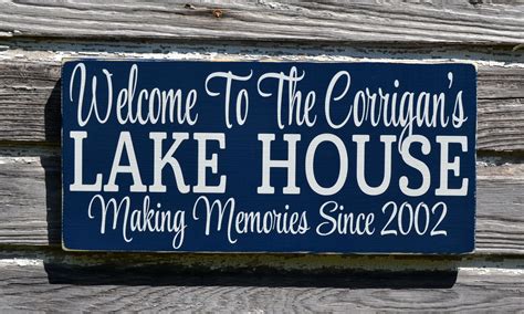Personalized Lake House Sign Indoor Outdoor Lake Decor Personalise